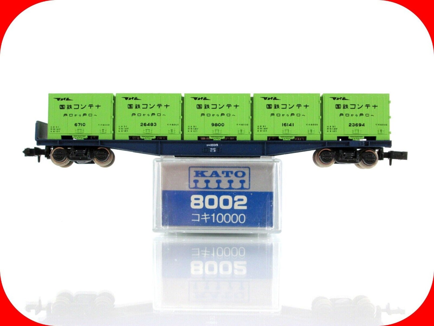 N Scale ***JAPAN*** Containers on Flat Car -- JNR #10015 ----- Kato 8002 / 10000