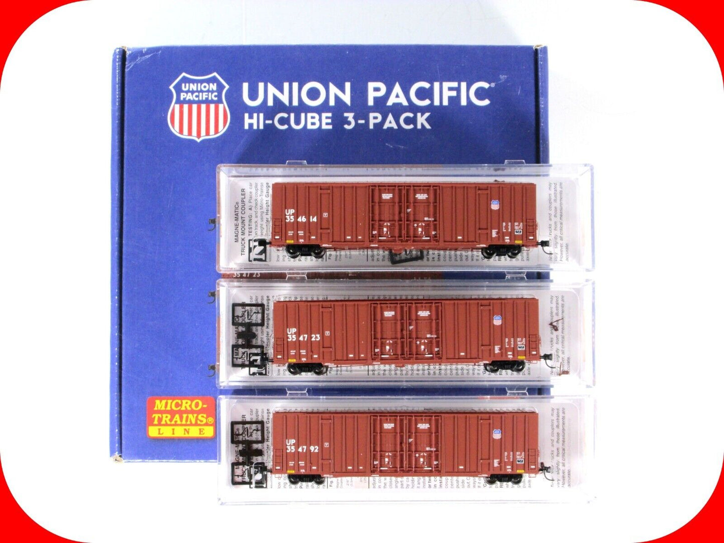 N Scale ***UNION PACIFIC*** 60' High-Cube Box Car 3-Pack - Micro Trains 99302150