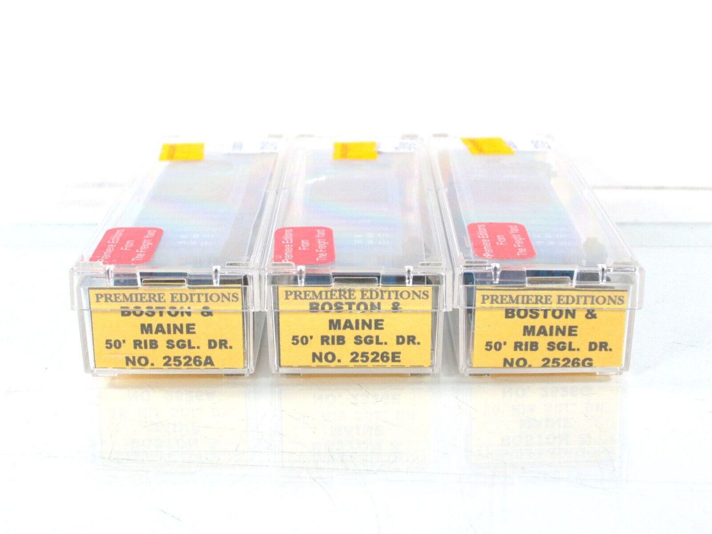 N Scale ***BOSTON MAINE** 50' Box Car 3-Set - Premiere Editions 2526, MTL **RARE