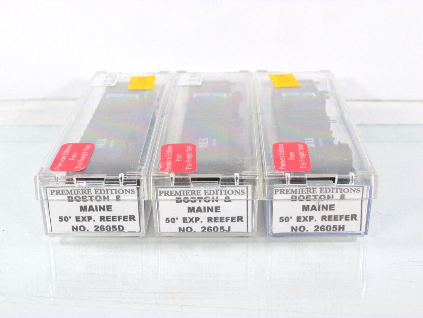 N Scale ***BOSTON MAINE** Milk Reefer 3-Set - Premiere Editions 2605, MTL **RARE