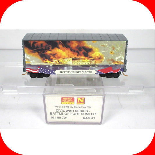 N Scale ***BATTLE of FORT SUMTER*** 40' Hy-Cube Box Car -- Micro Trains 10100701
