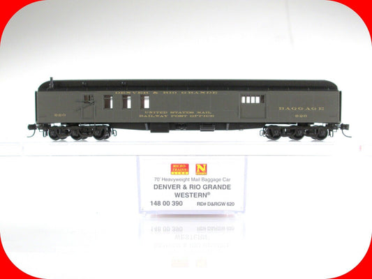 N Scale DENVER RIO GRANDE 70' RPO Baggage Car, D&RGW #620 -Micro Trains 14800390
