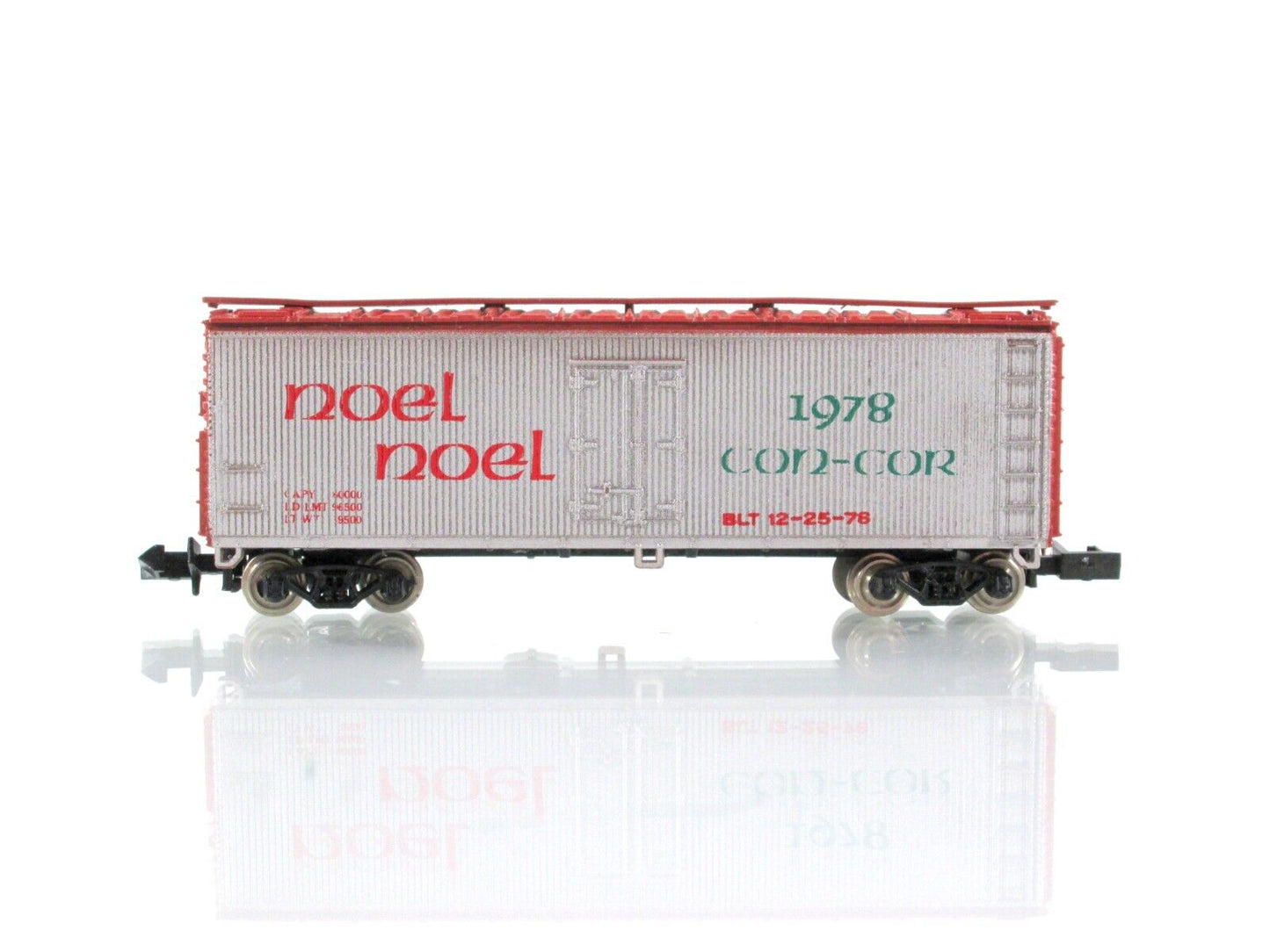 N Scale MERRY CHRISTMAS 1978 **NOEL** 40' Single Door Box Car --- Con-Cor ON78XM