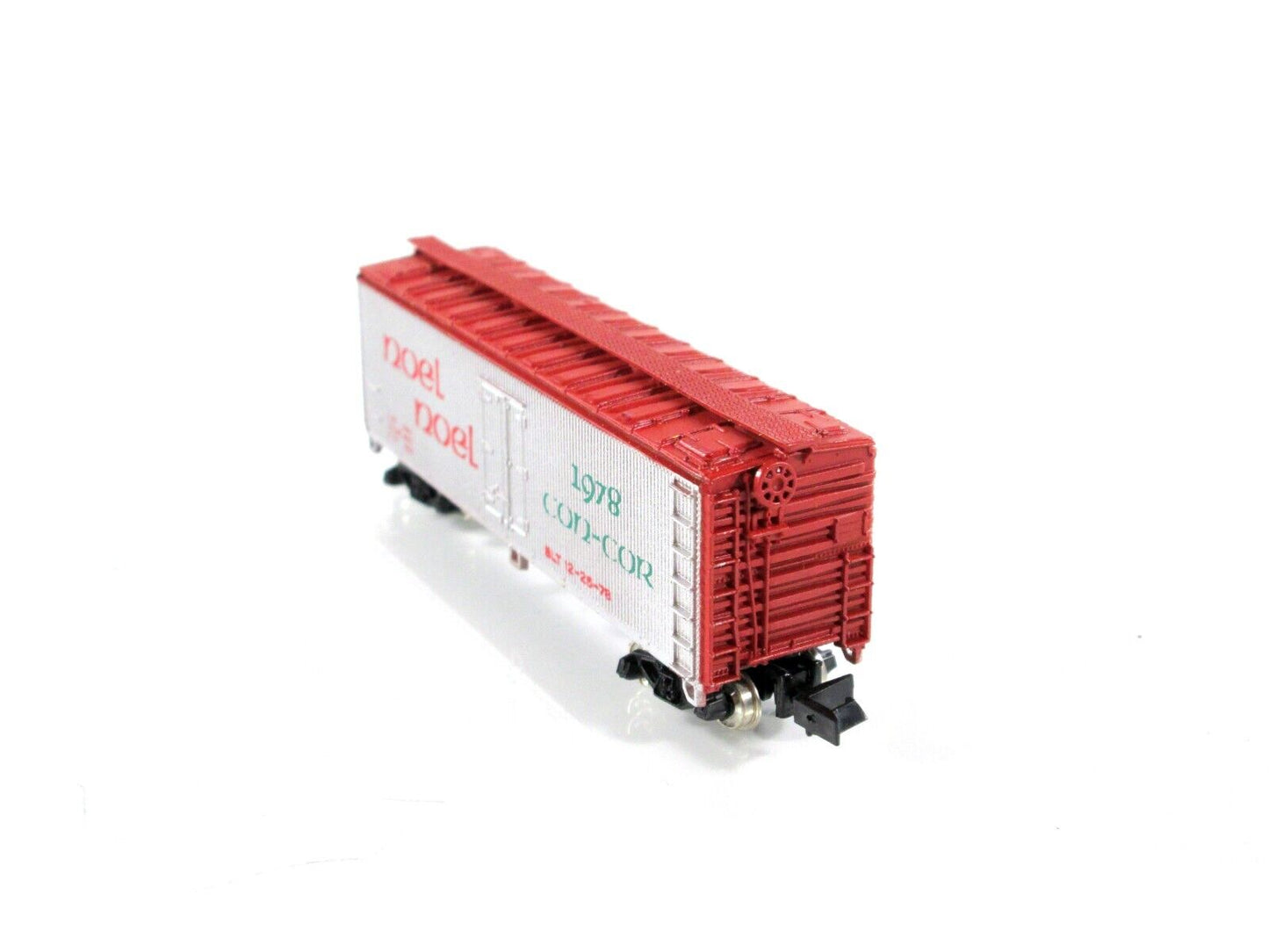 N Scale MERRY CHRISTMAS 1978 **NOEL** 40' Single Door Box Car --- Con-Cor ON78XM