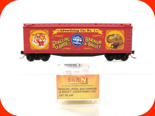 N Scale ***RINGLING CIRCUS*** Advertising Box Car #1 ----- Micro Trains 04700400