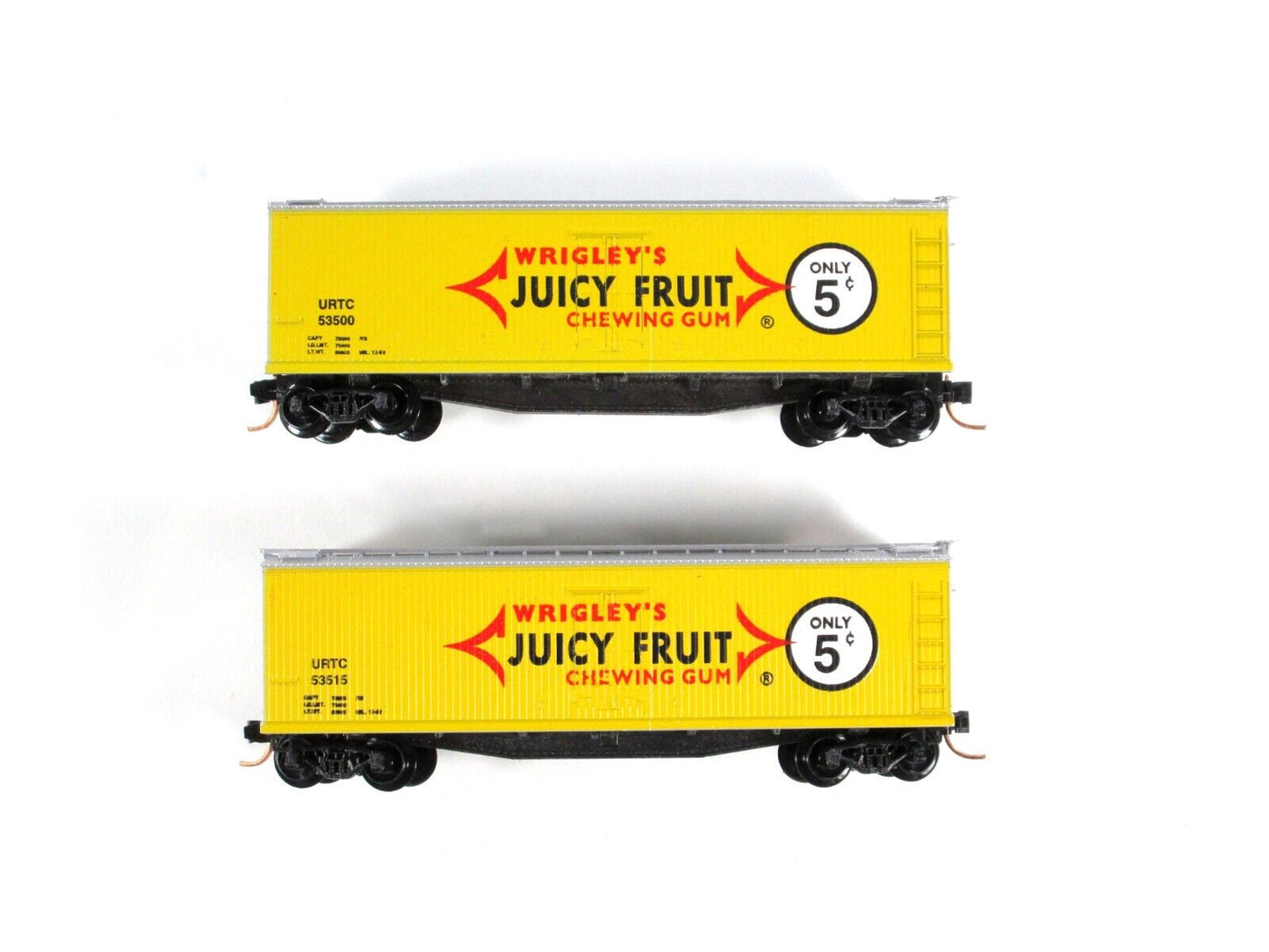 N Scale ***JUICY FRUIT*** Reefer 2-Pack Set - Premiere Editions 2466, MTL **RARE
