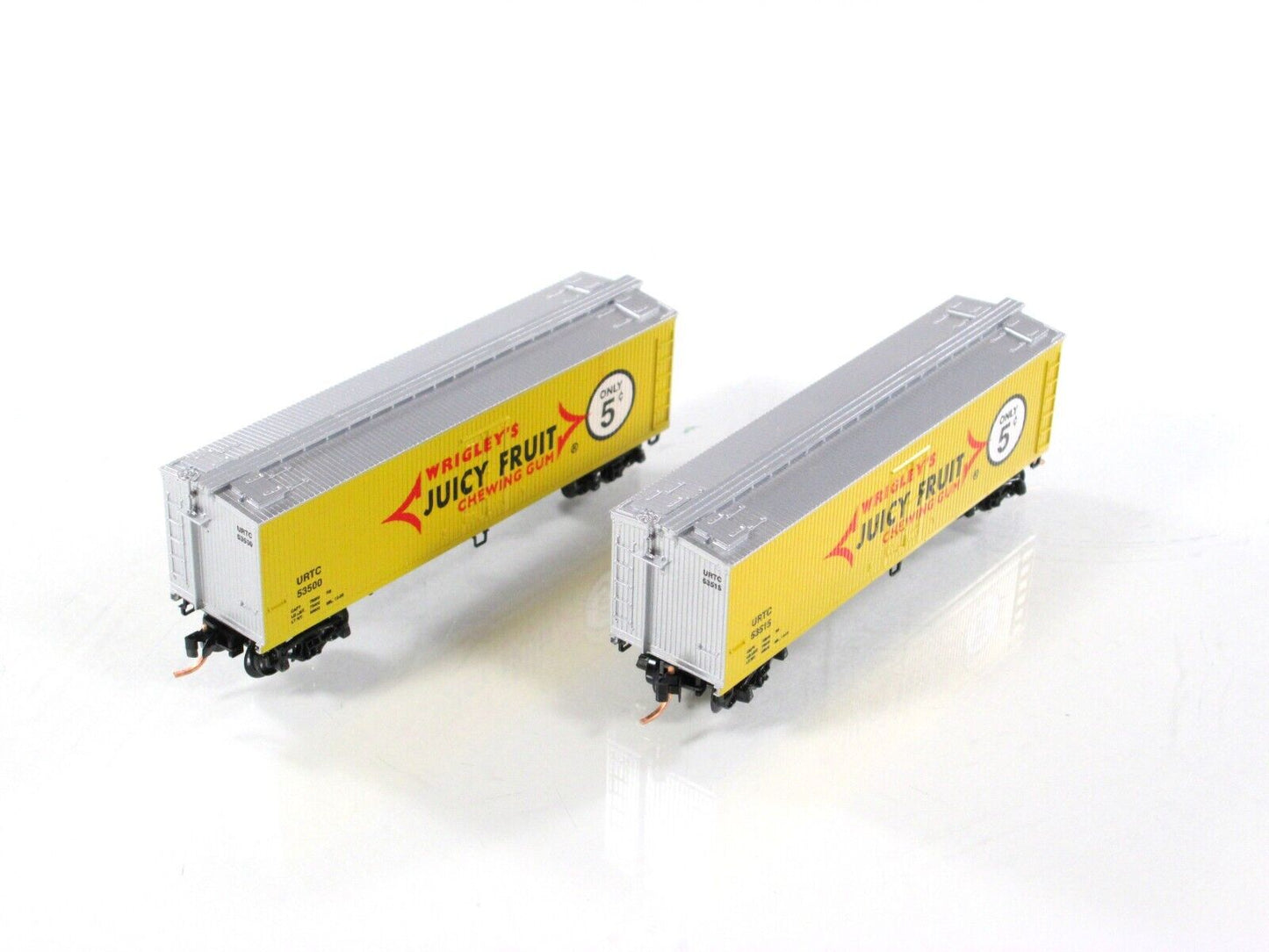 N Scale ***JUICY FRUIT*** Reefer 2-Pack Set - Premiere Editions 2466, MTL **RARE