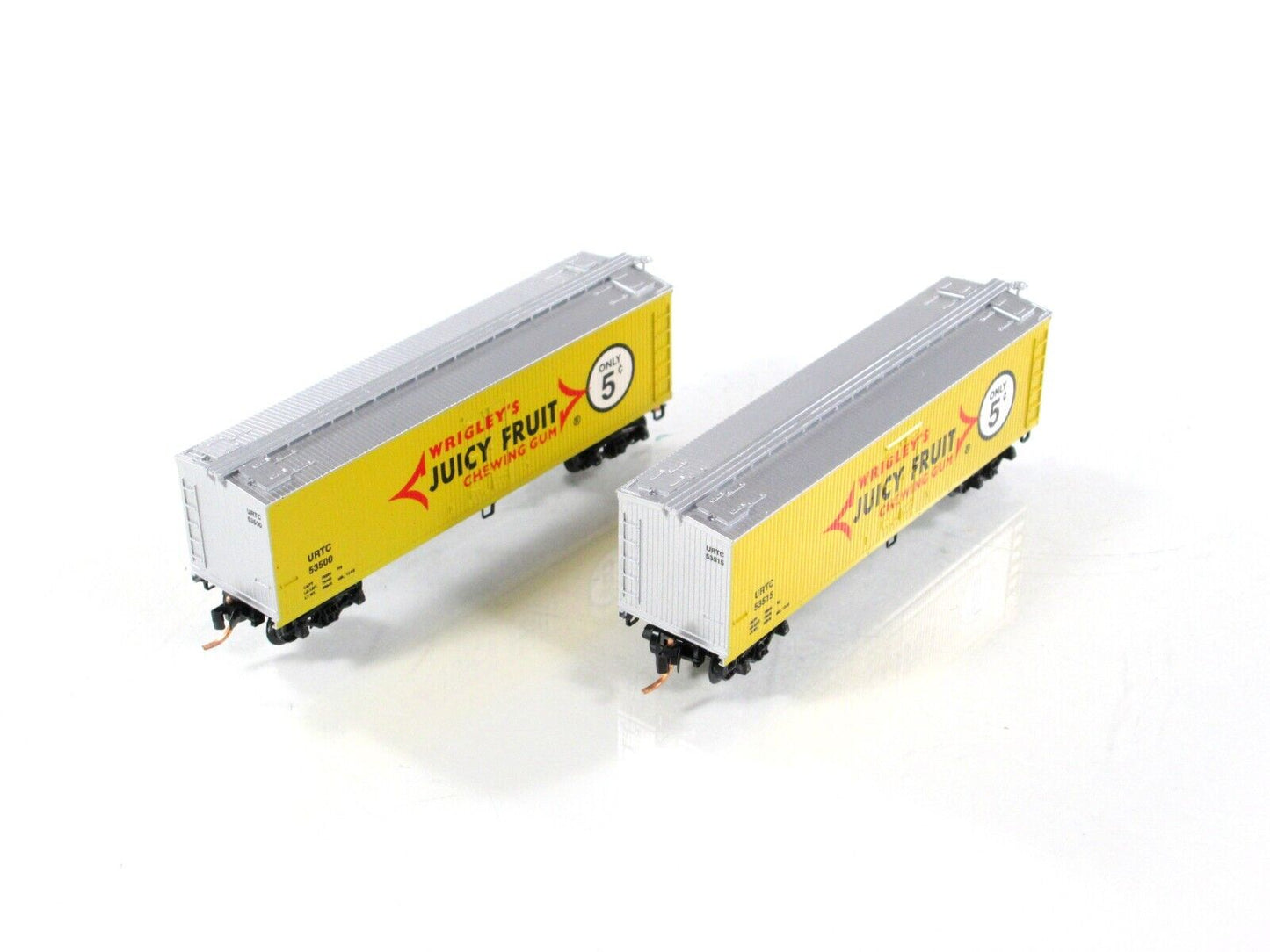 N Scale ***JUICY FRUIT*** Reefer 2-Pack Set - Premiere Editions 2466, MTL **RARE