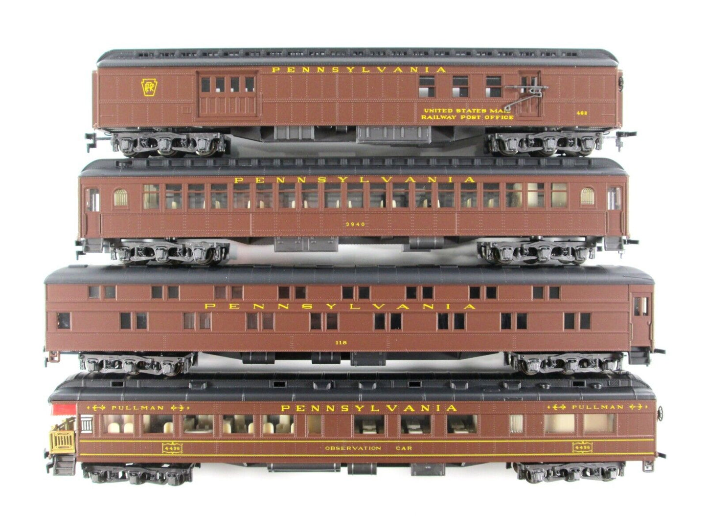 HO Scale *PENNSYLVANIA* 1920s Heavyweight Passenger 4-Car Set B - Rivarossi 6917