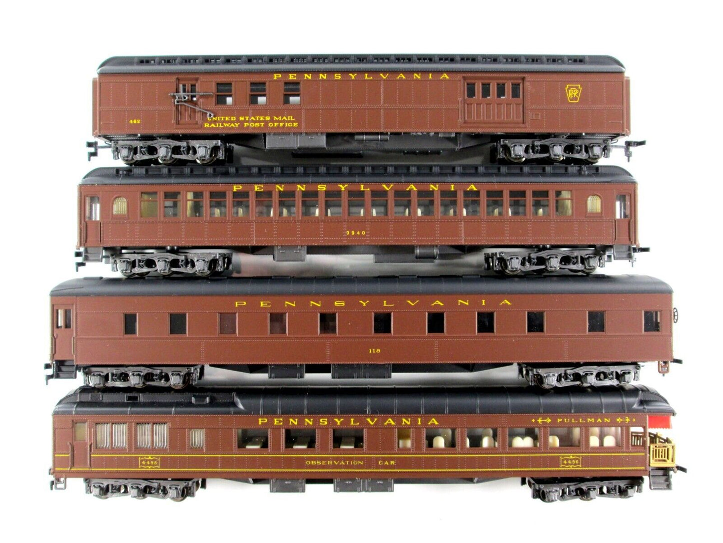 HO Scale *PENNSYLVANIA* 1920s Heavyweight Passenger 4-Car Set B - Rivarossi 6917