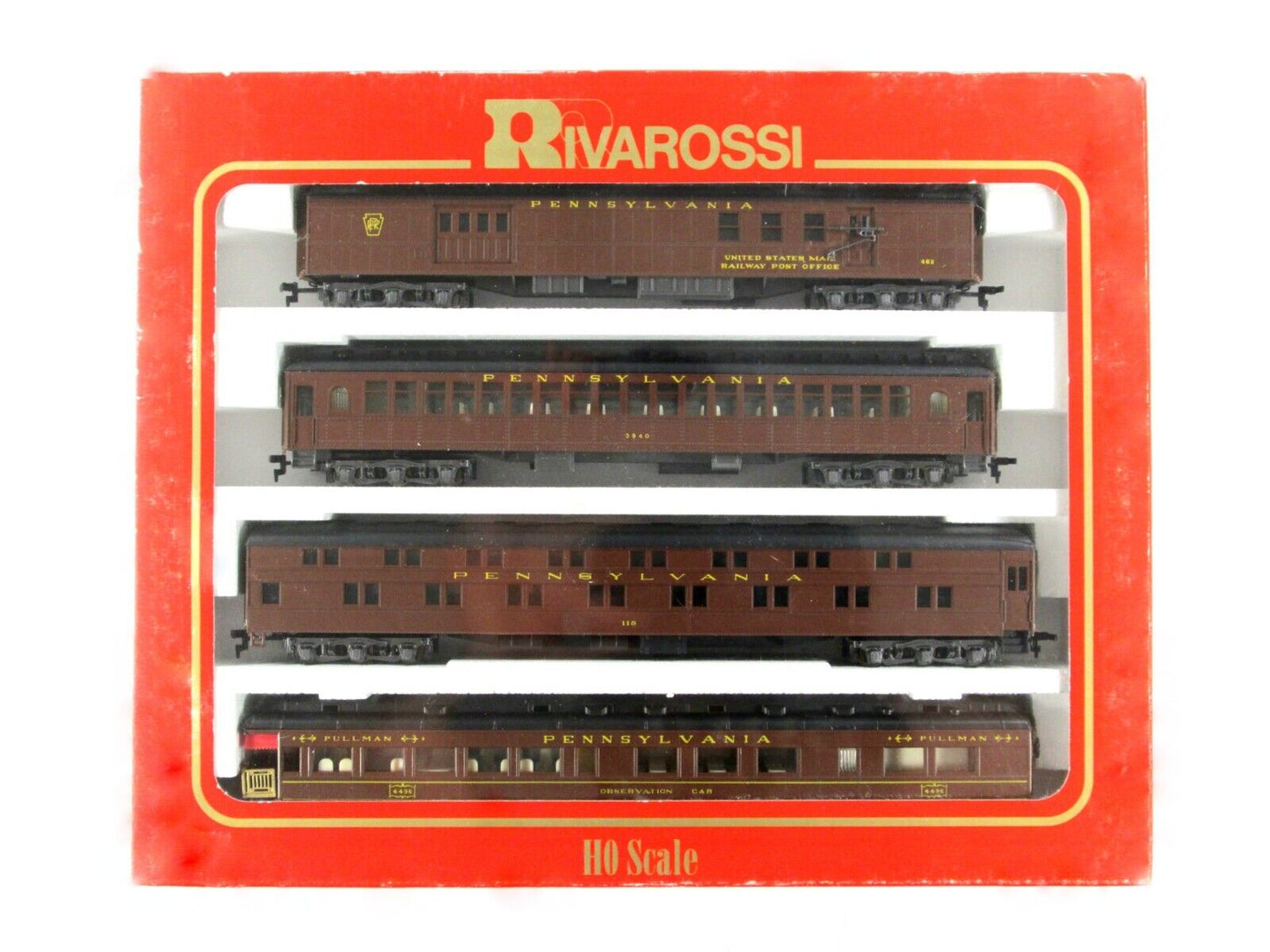 HO Scale *PENNSYLVANIA* 1920s Heavyweight Passenger 4-Car Set B - Rivarossi 6917