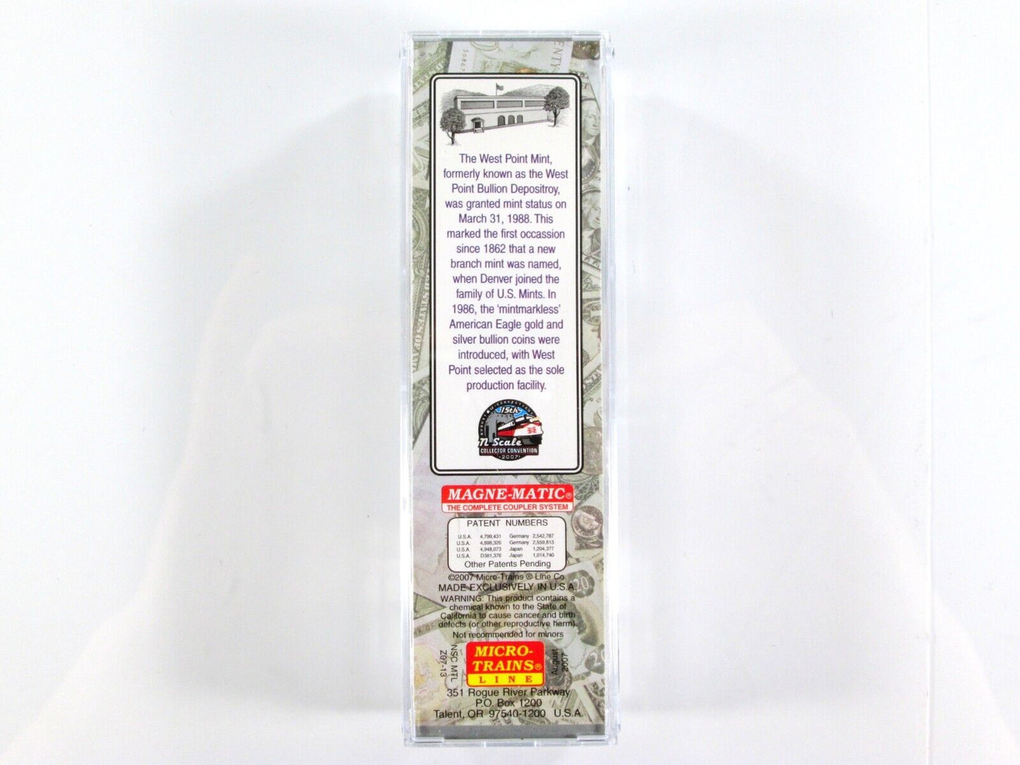 Z Scale WEST POINT Mint Transparent Box Car - Micro Trains NSC Special Run *RARE