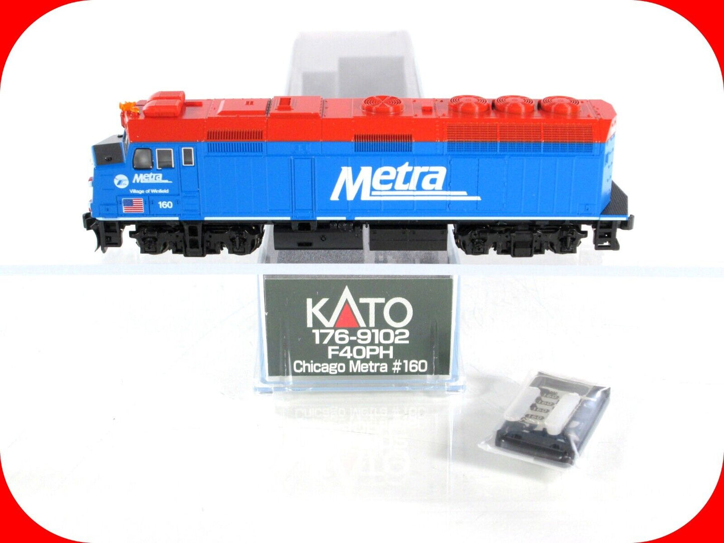 N Scale ***CHICAGO METRA*** EMD F40PH Locomotive #160 - Kato 176-9102 **DCC Rdy