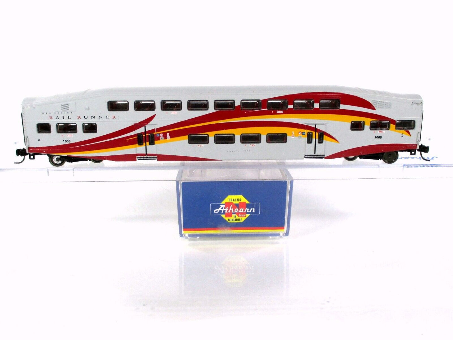 N Scale NEW MEXICO RAIL RUNNER Bombardier Bi-Level Coach #1008 --  Athearn 10156