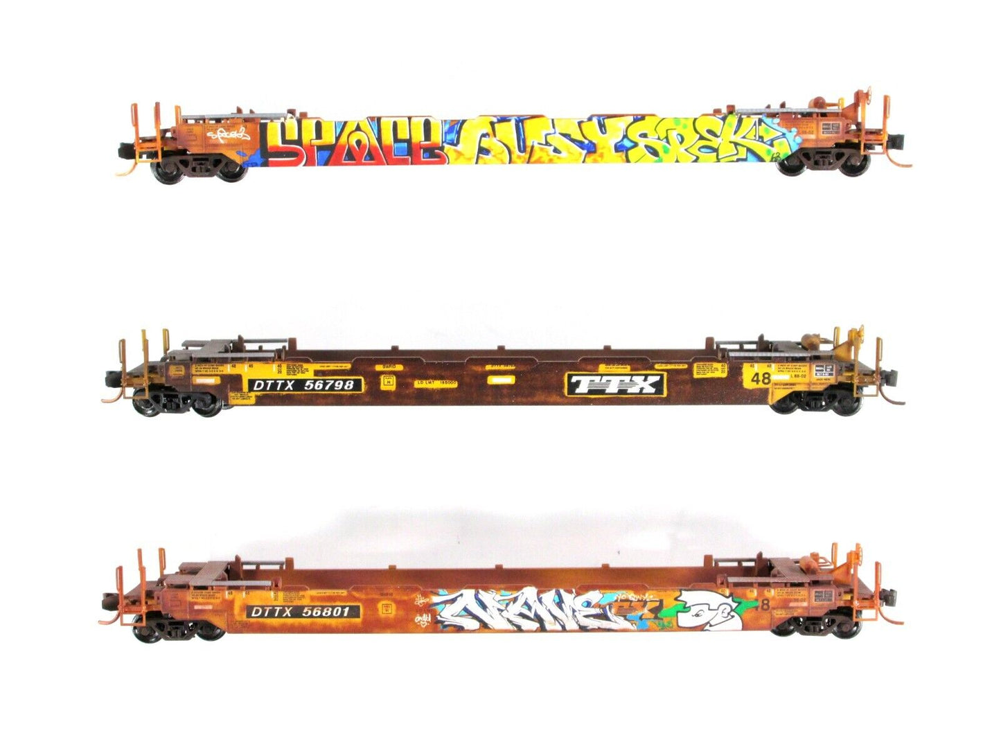 N Scale **TRAILER TRAIN** Weathered Well Car 3-Pack Set -- Micro Trains 99305450