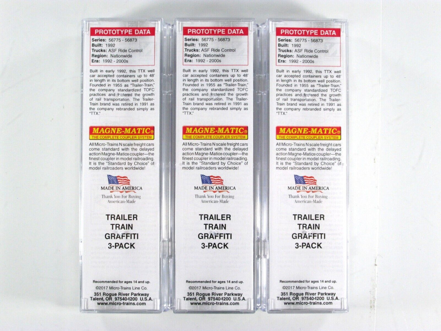 N Scale **TRAILER TRAIN** Weathered Well Car 3-Pack Set -- Micro Trains 99305450
