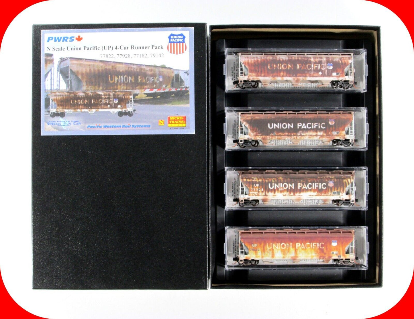 N Scale **UNION PACIFIC** Weathered Hopper 4-Set -- Micro Trains & PWRS 99305390
