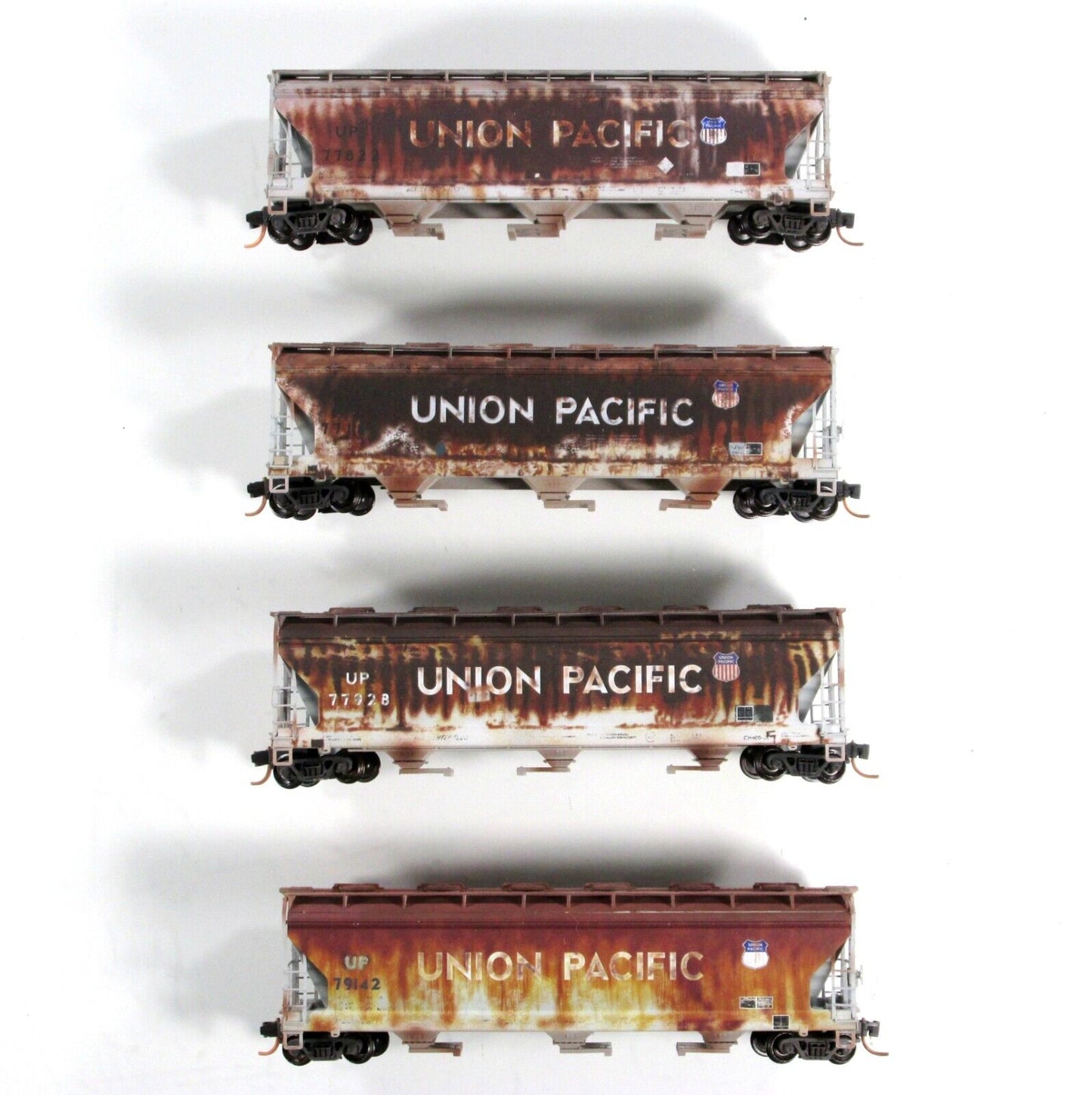 N Scale **UNION PACIFIC** Weathered Hopper 4-Set -- Micro Trains & PWRS 99305390