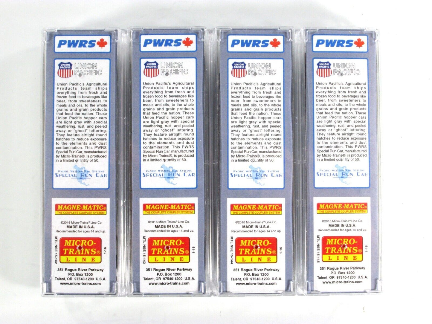N Scale **UNION PACIFIC** Weathered Hopper 4-Set -- Micro Trains & PWRS 99305390