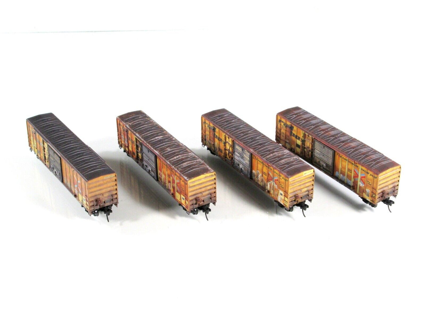N Scale **RAILBOX** Weathered & Graffiti Box Car 4-Pack -- Micro Trains 99305910