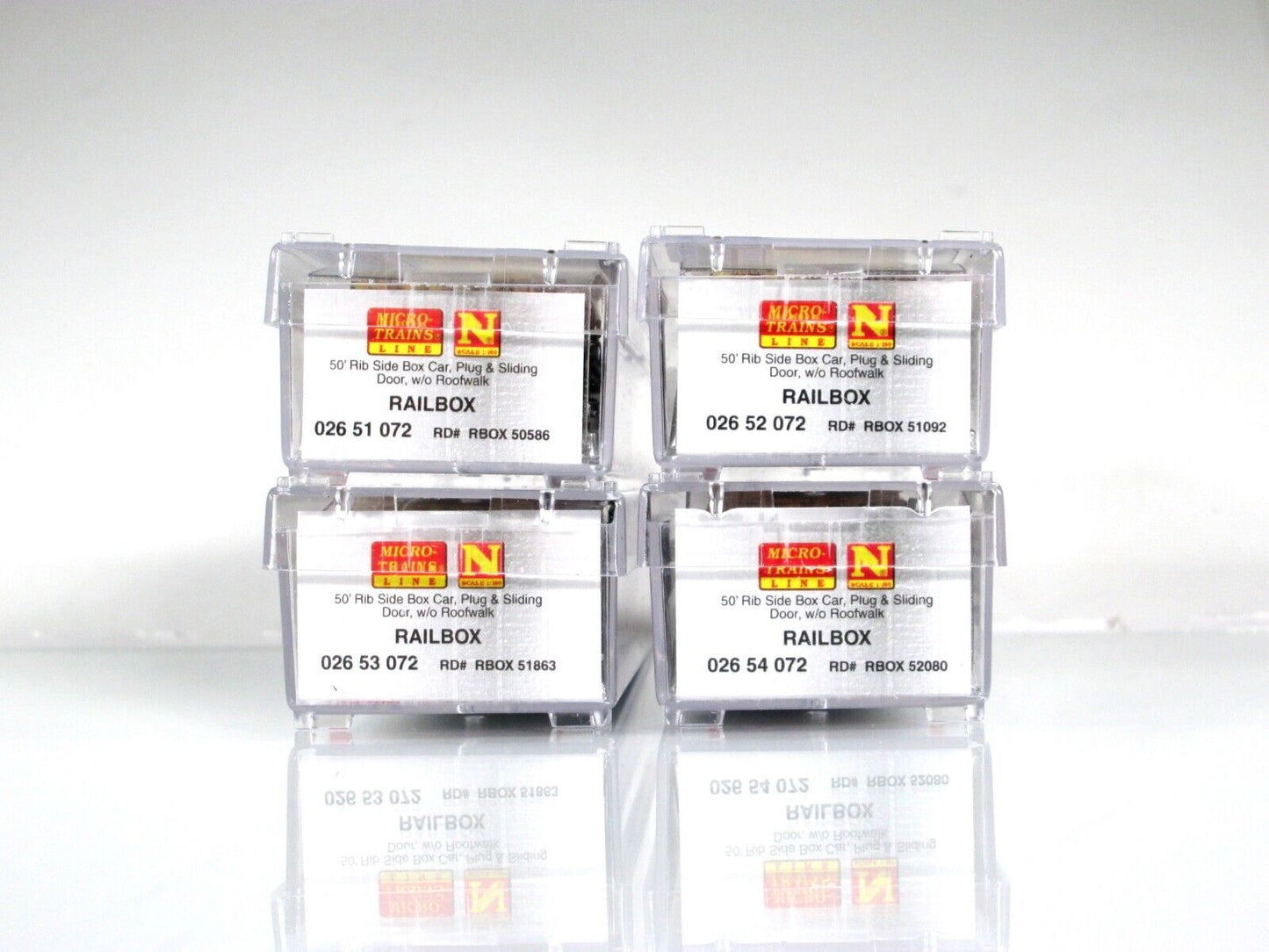 N Scale **RAILBOX** Weathered & Graffiti Box Car 4-Pack -- Micro Trains 99305910