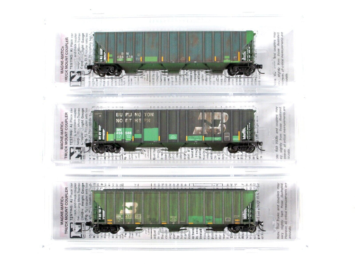 N Scale **BURLINGTON NORTHERN** Weathered Hopper 3-Set --- Micro Trains 99305680