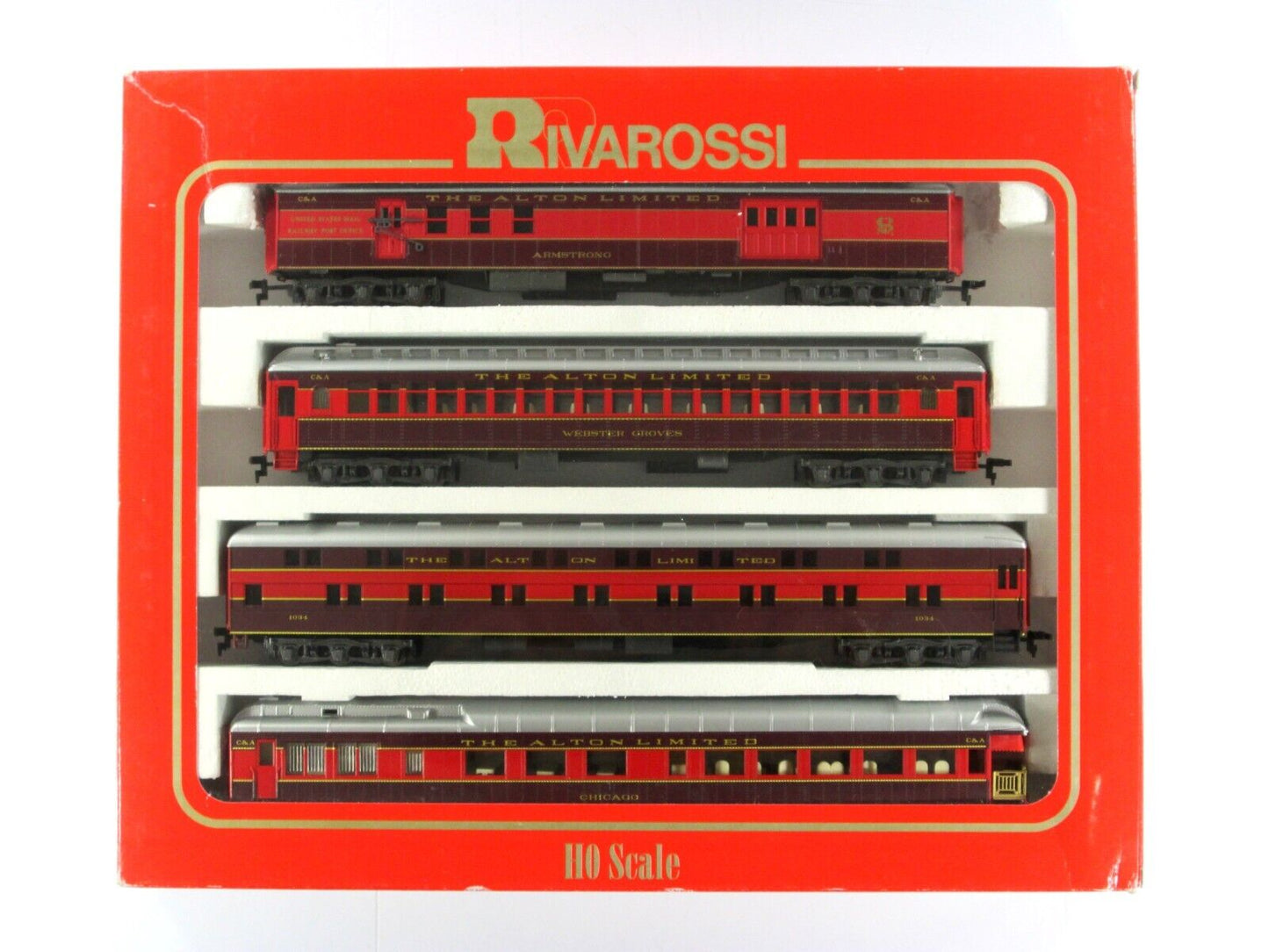 HO Scale ***CHICAGO ALTON*** 1920s Heavyweight Passenger Set B -- Rivarossi 6913
