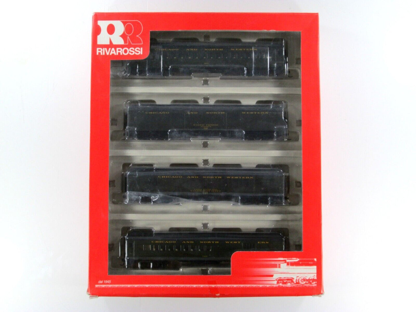 HO Scale ***CHICAGO NW*** 60' Passenger Set -- Rivarossi RT600224, Knuckle Cplrs