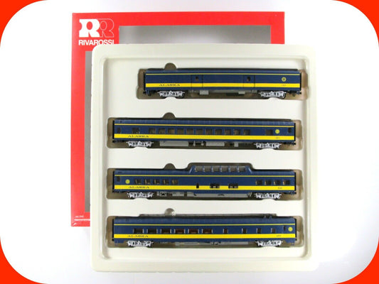 HO Scale ***ALASKA RAILROAD*** Passenger Set - Rivarossi RT600034, Knuckle Cplr