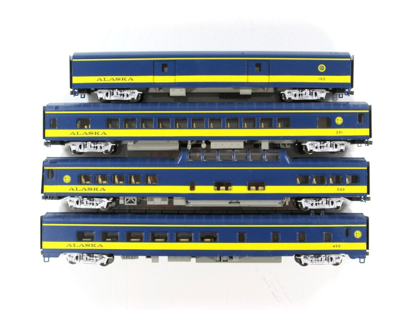HO Scale ***ALASKA RAILROAD*** Passenger Set - Rivarossi RT600034, Knuckle Cplr