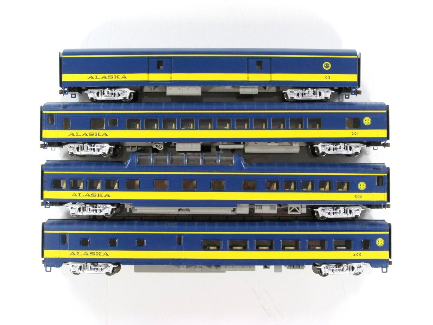 HO Scale ***ALASKA RAILROAD*** Passenger Set - Rivarossi RT600034, Knuckle Cplr