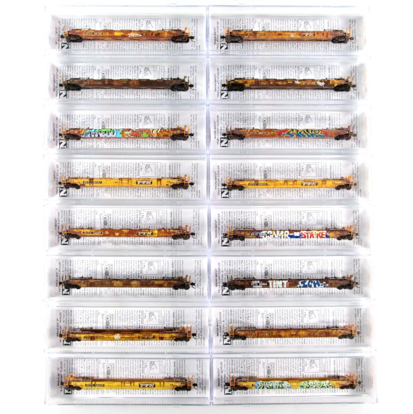 N Scale ***TTX*** Weathered Well Car 16-Pack Set 48' Well, Micro Trains 99301765