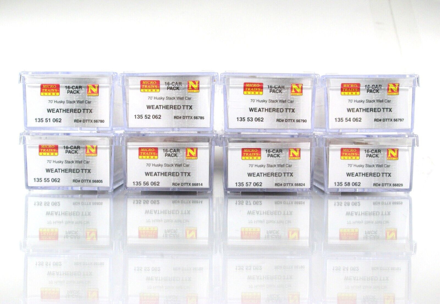 N Scale ***TTX*** Weathered Well Car 16-Pack Set 48' Well, Micro Trains 99301765