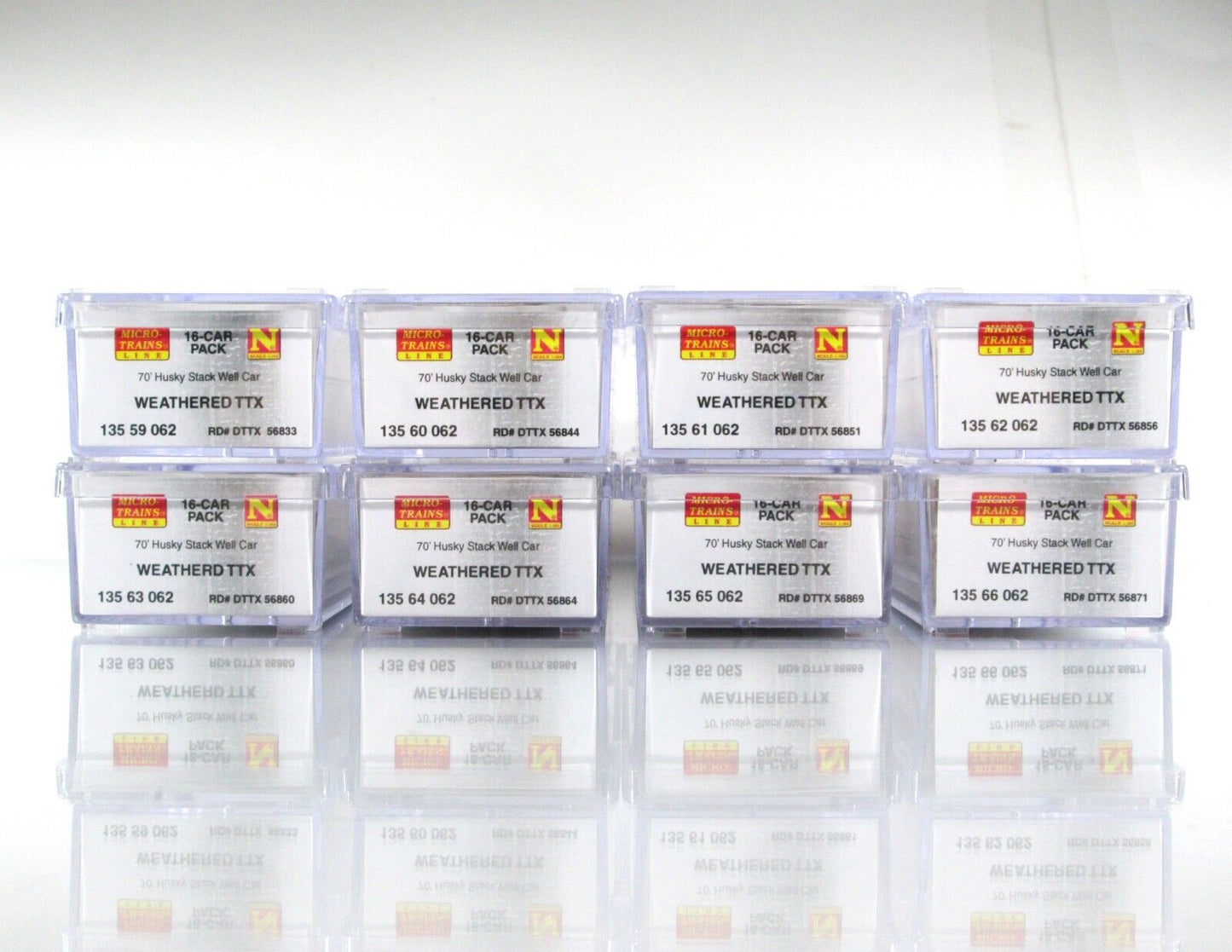 N Scale ***TTX*** Weathered Well Car 16-Pack Set 48' Well, Micro Trains 99301765