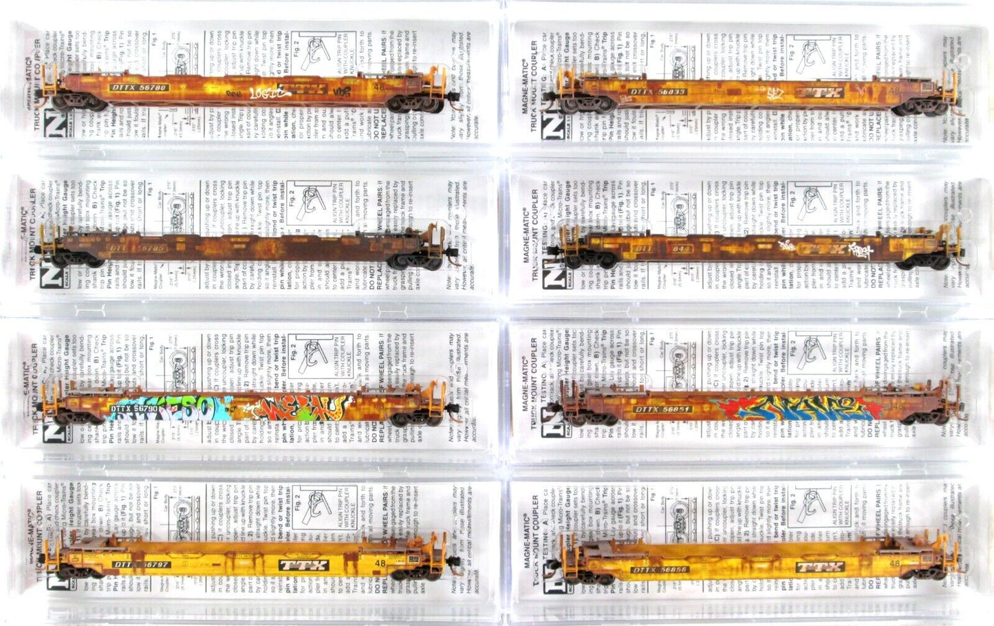 N Scale ***TTX*** Weathered Well Car 16-Pack Set 48' Well, Micro Trains 99301765