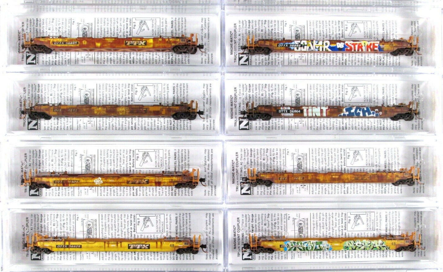 N Scale ***TTX*** Weathered Well Car 16-Pack Set 48' Well, Micro Trains 99301765