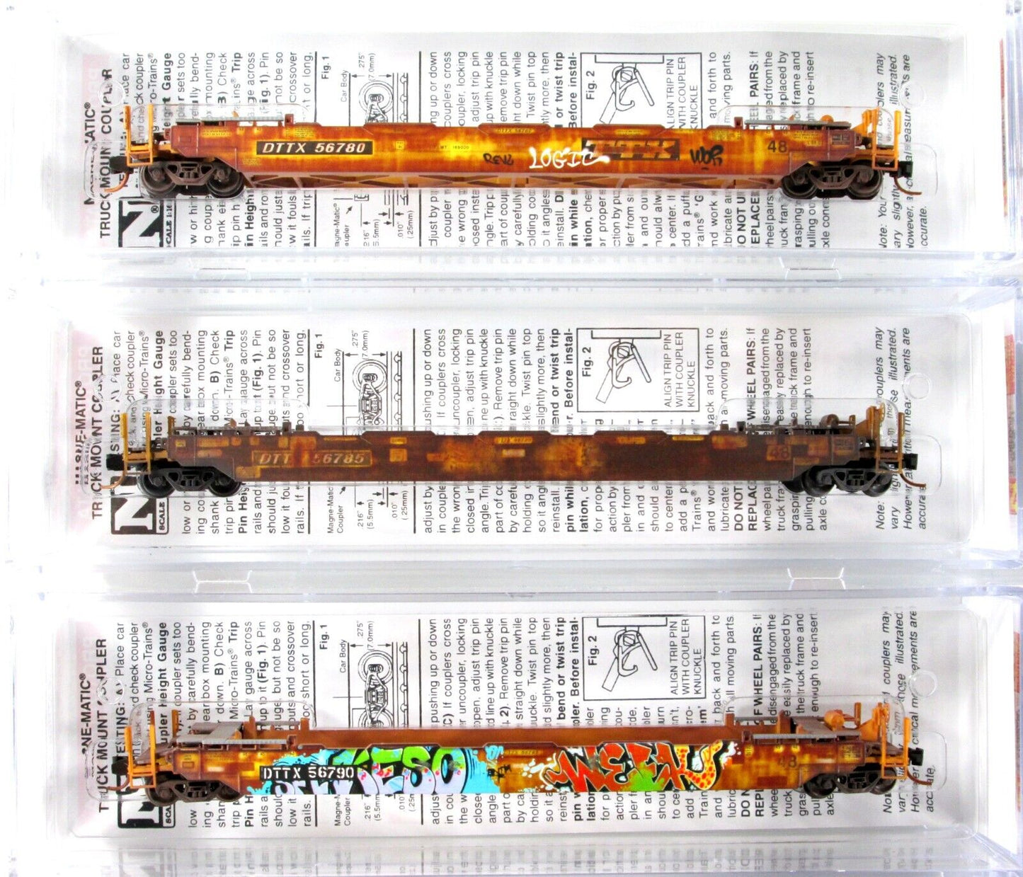 N Scale ***TTX*** Weathered Well Car 16-Pack Set 48' Well, Micro Trains 99301765