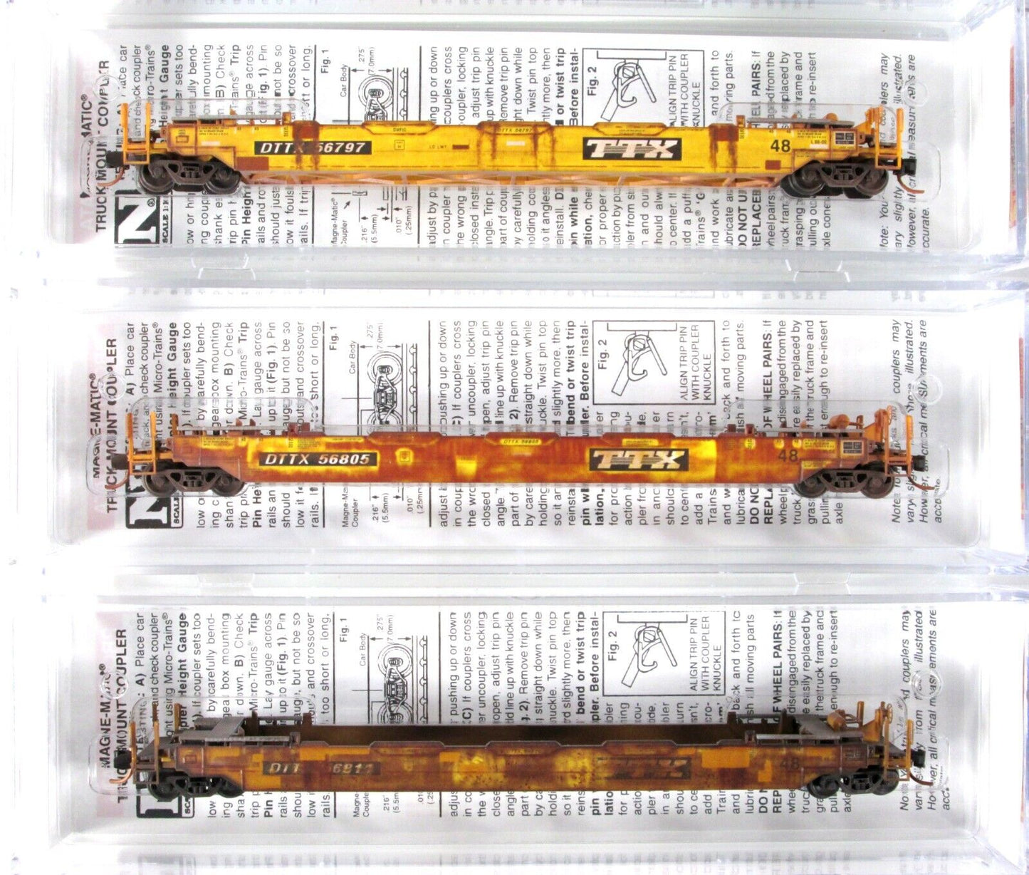 N Scale ***TTX*** Weathered Well Car 16-Pack Set 48' Well, Micro Trains 99301765