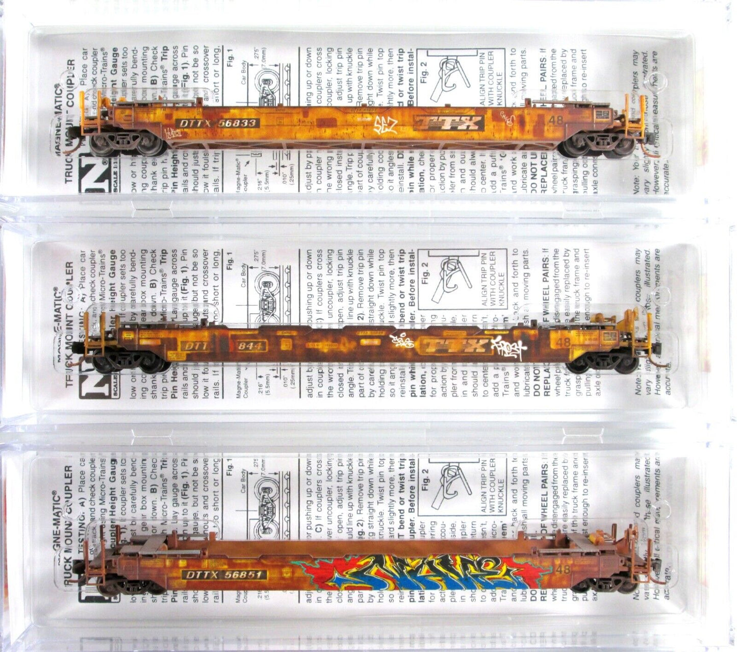 N Scale ***TTX*** Weathered Well Car 16-Pack Set 48' Well, Micro Trains 99301765