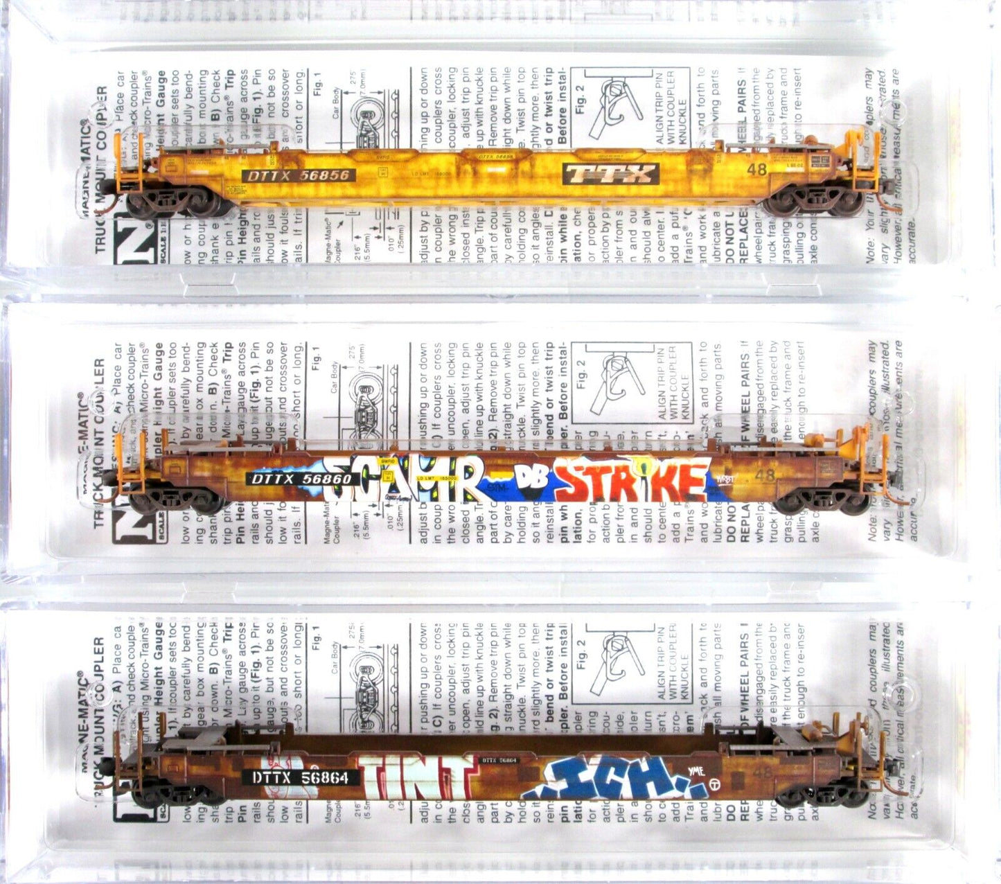N Scale ***TTX*** Weathered Well Car 16-Pack Set 48' Well, Micro Trains 99301765