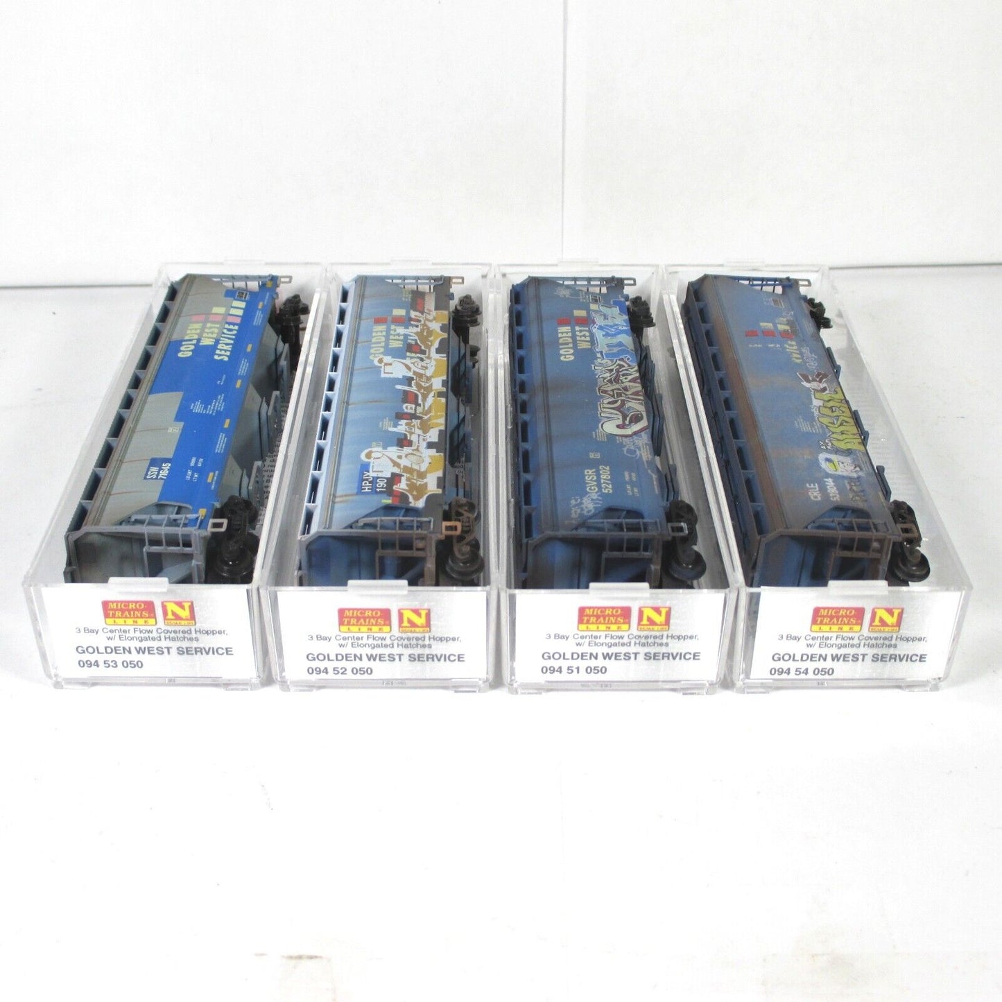 N Scale **GOLDEN WEST** Weathered & Graffiti Hopper Pack - Micro Trains 99305280