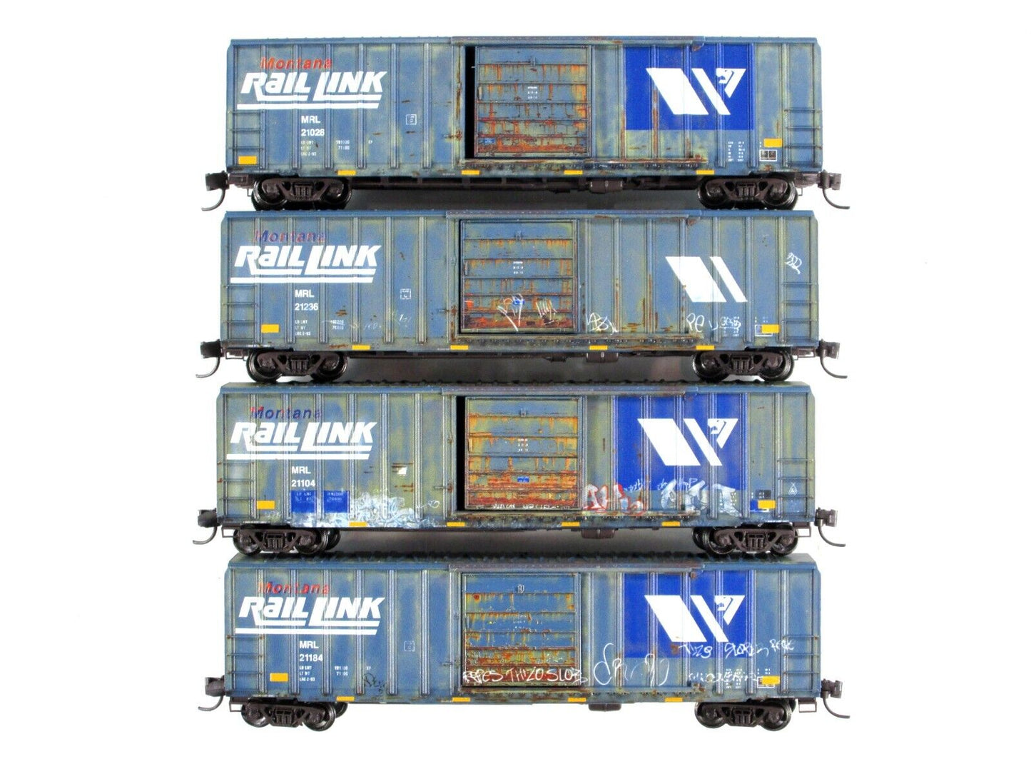 N Scale **MONTANA RAIL LINK** Weathered 50' Box Car Pack - Micro Trains 99305670