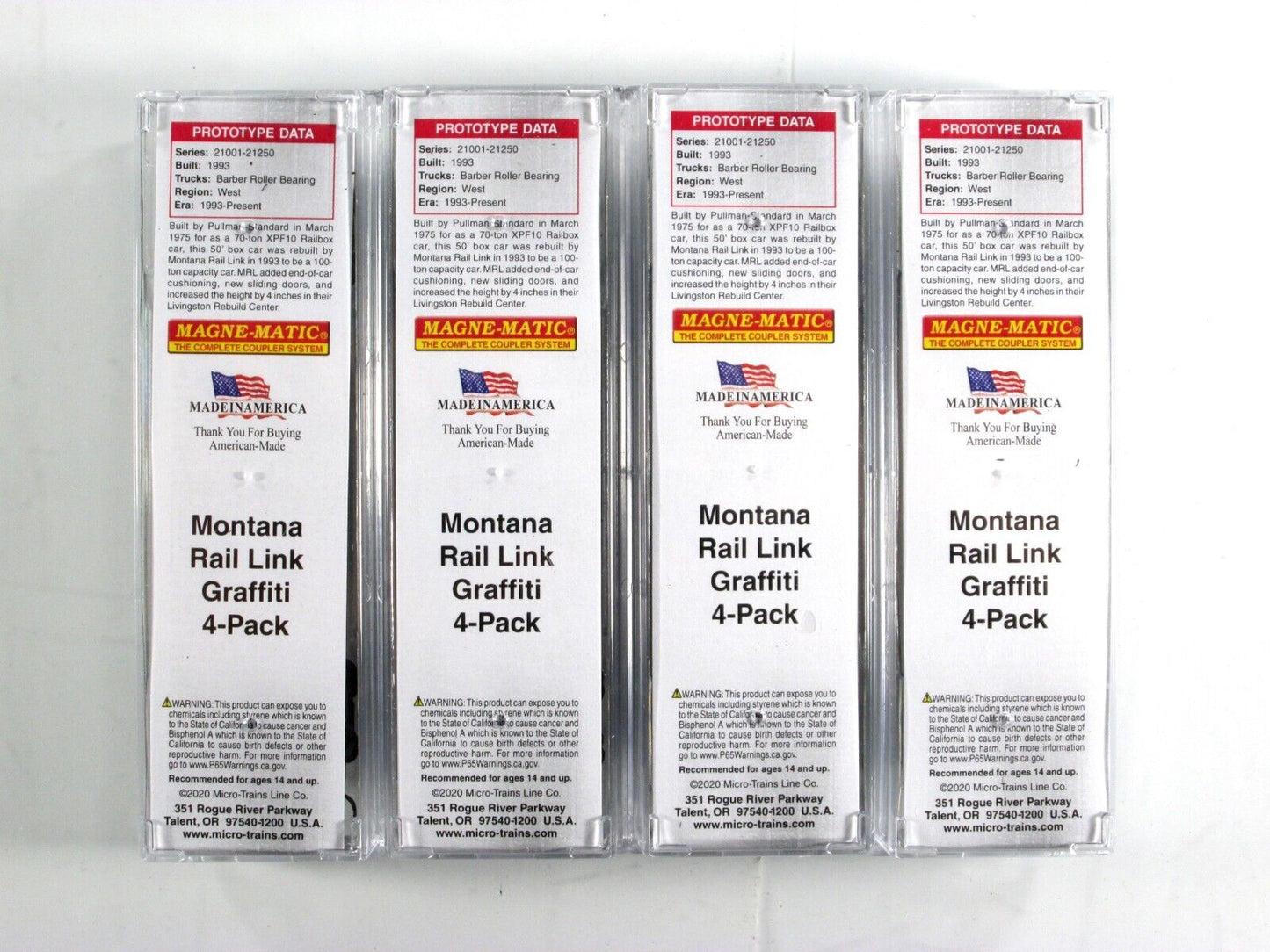 N Scale **MONTANA RAIL LINK** Weathered 50' Box Car Pack - Micro Trains 99305670