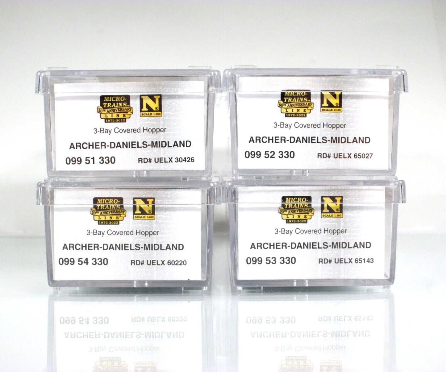 N Scale **ADM** Weathered & Graffiti Hopper 4-Pack Set --- Micro Trains 98305028