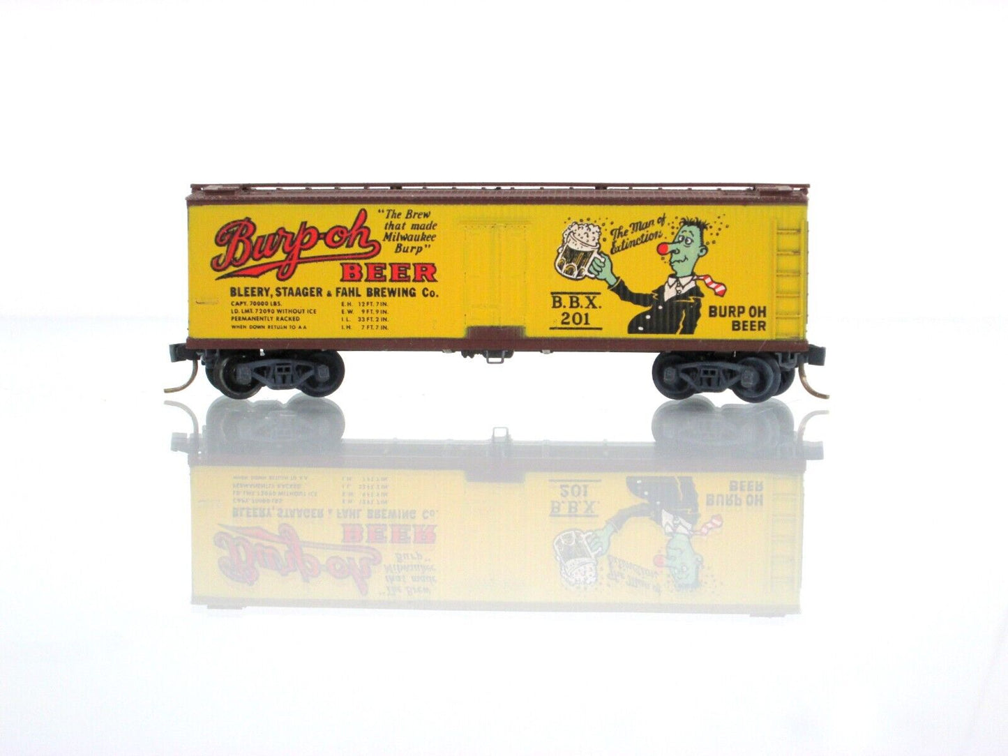 N Scale BURP-OH BEER 40' Wood Ice Reefer  - BBX 201 --  Kadee Micro Trains 47100
