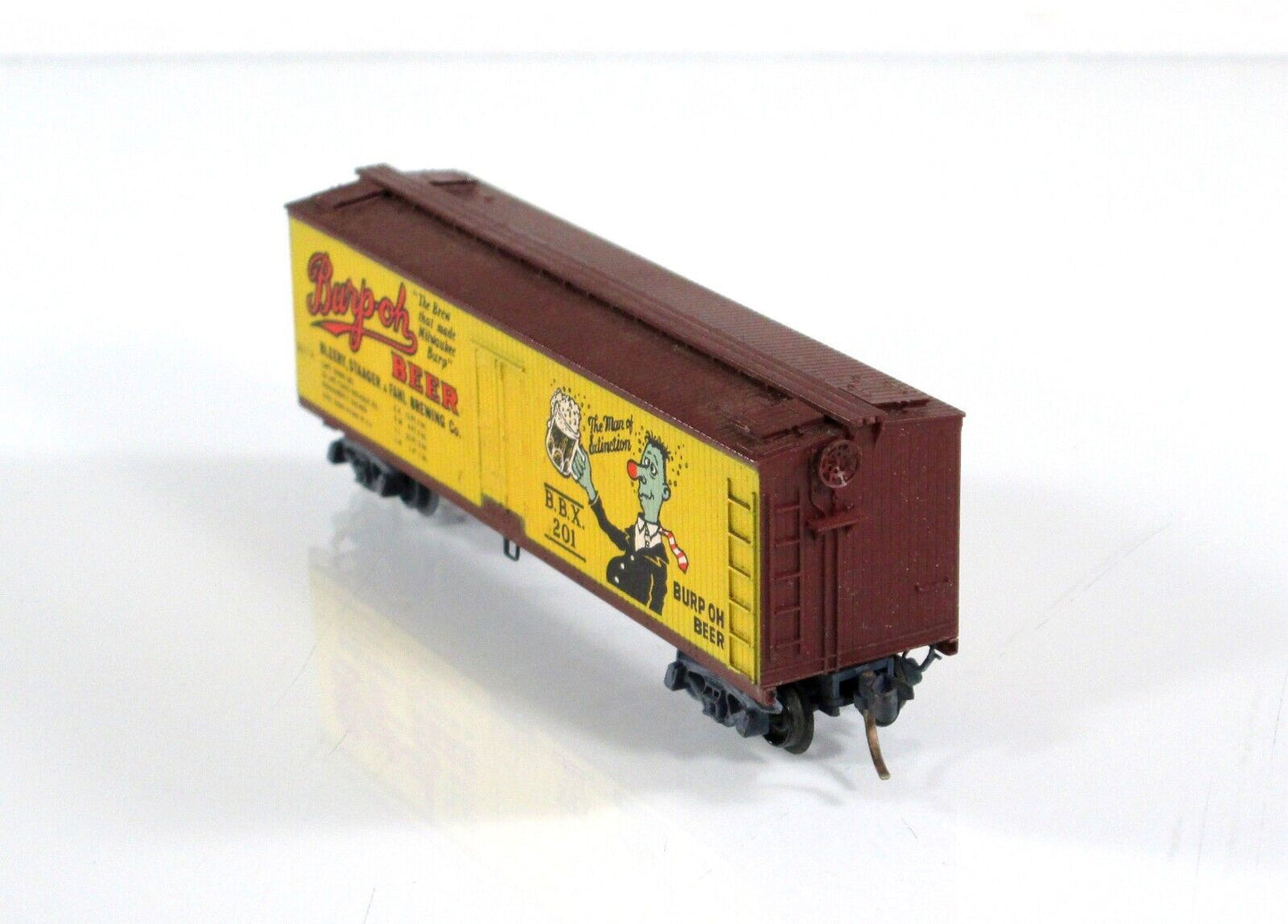 N Scale BURP-OH BEER 40' Wood Ice Reefer  - BBX 201 --  Kadee Micro Trains 47100