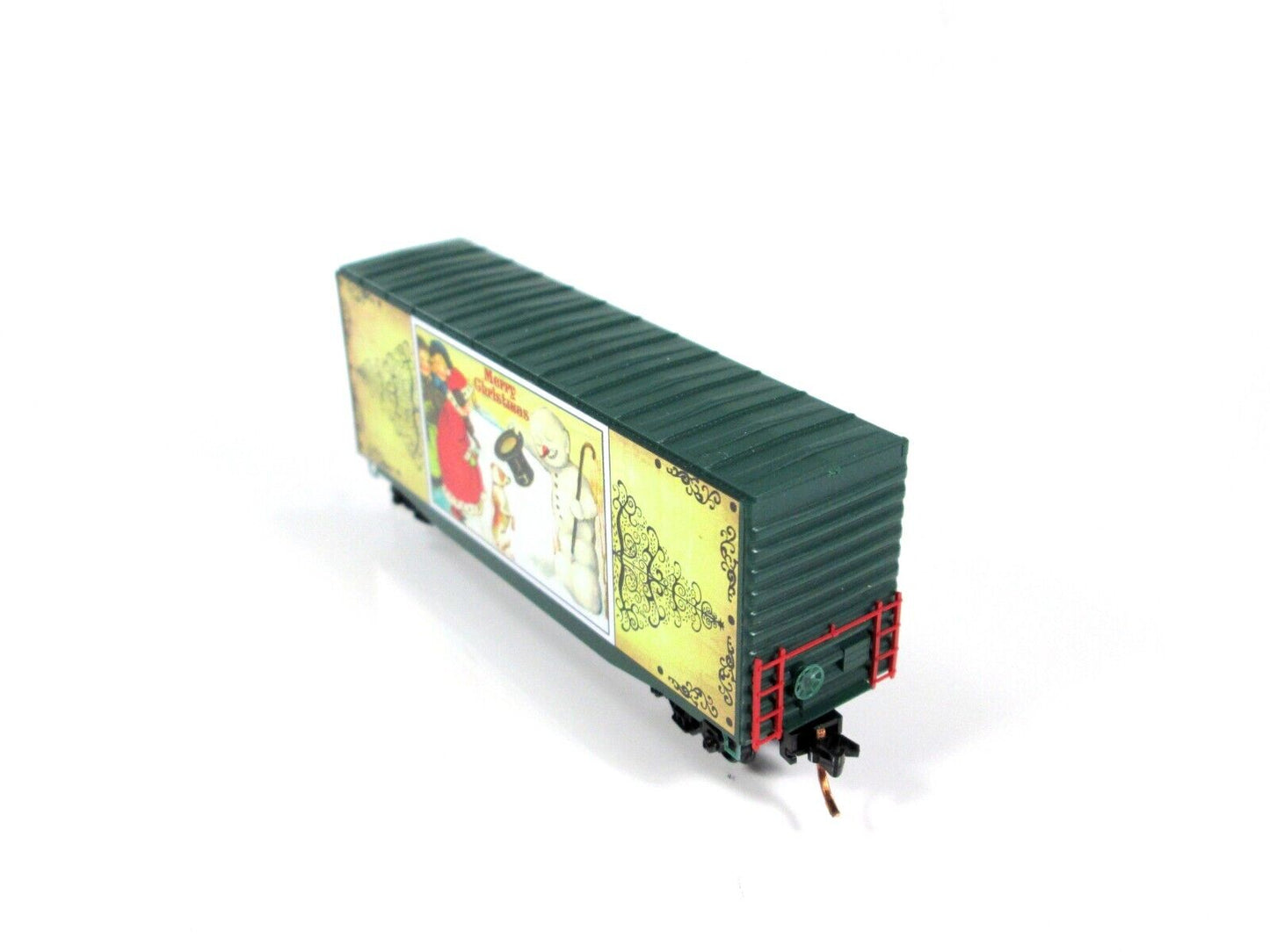 N Scale VINTAGE CHRISTMAS POSTCARD **Magical Greeting** Box Car -- MTL 10100819