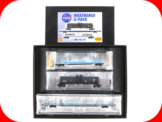 N Scale **NASA Weathered** Tank & Flats Cars 3-Pack Set -Micro Trains 99300020