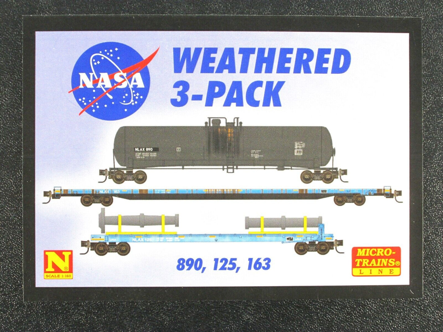 N Scale **NASA Weathered** Tank & Flats Cars 3-Pack Set -Micro Trains 99300020