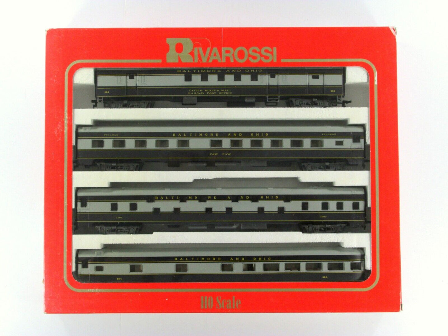 HO Scale ***BALTIMORE & OHIO*** 1930s Passenger 4-Car Set B ----- Rivarossi 6961